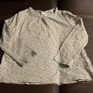 Grey polka dot long sleeve Shirt